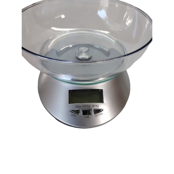 Real Appeal Silver Digital Electronic Food Scale W/ Clear Plastic Bowl - NIB - Picture 4 of 6